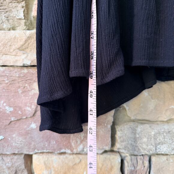 EUC TORRID 4XL Mini Gauze Black Cold Shoulder Trapeze Gold Accent Mini Dress - Picture 15 of 15